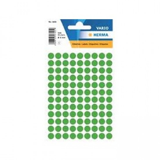 Etiquetas Redondas 08mm Verde Escu Herma1835  540un