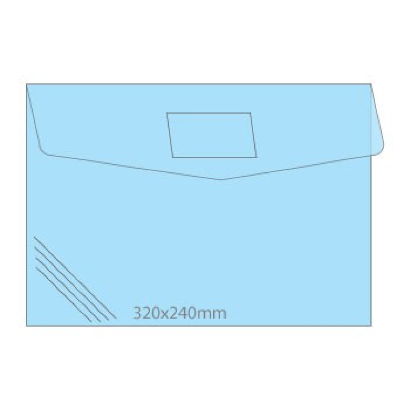 Envelope A4 Pvc Transluc c/Visor 24x32cm  Roma246-Azul