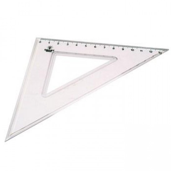 Esquadro Plastico Cristal Smart Office 45&ordm; - 14cm - 1un