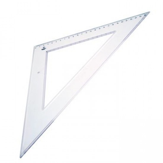 Esquadro Plastico Cristal Smart Office 45&ordm; - 27cm - 1un