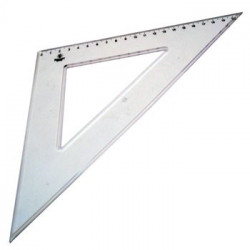 Esquadro Plastico Cristal SmartD 45&ordm; - 21cm - 1un