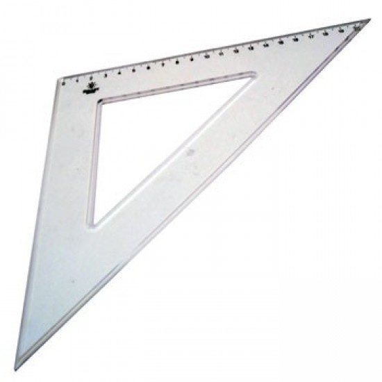 Esquadro Plastico Cristal SmartD 45&ordm; - 21cm - 1un