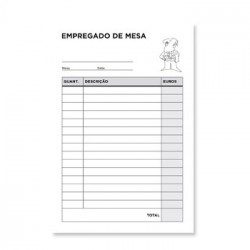 Blocos Impressos-Empregado de Mesa- 105X155 c/ Duplicado