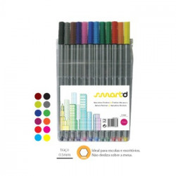 Marcador fineliner 0,5mm smartd pack 12 cores sortidas