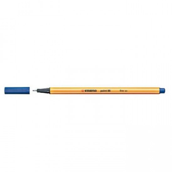 Marcador Fino 0,4mm Stabilo Fineliner Point 88 Azul Cx 10un