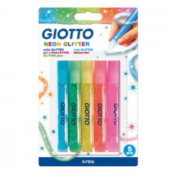 Marcadores Giotto Glitter Glue Neon 5x10,5ml