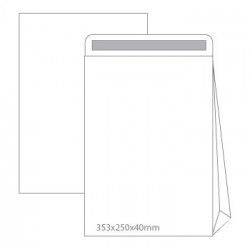 Envelopes Saco 353x250x40  Branco c/Fole Lado Cx500un