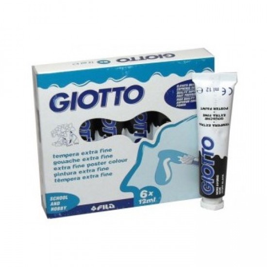 Guaches Giotto 352024 Preto Tubo 12ml Cx 6uni.