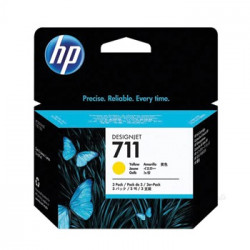 Tinteiro HP Designjet T120/T520 N&ordm;711 Amarelo Pack3