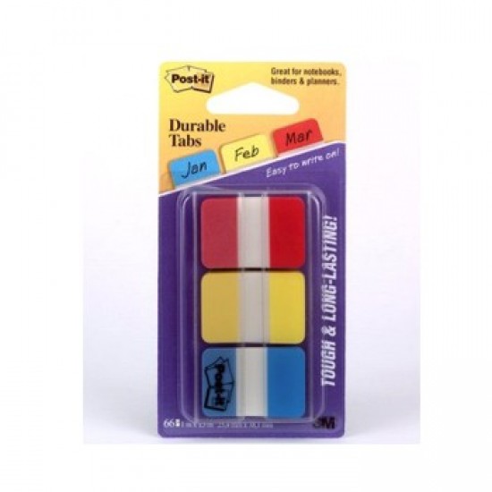 Post-it Index Rigida Vermelho, Amarelo e Azul 1un.