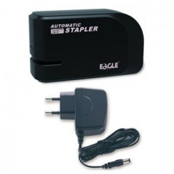 Agrafador Electrico e Pilhas 24/6 Eagle 20 Folhas Preto