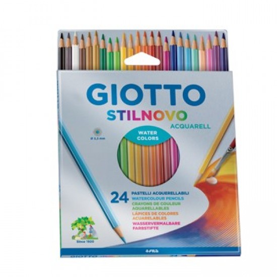 Lapis Cor 18cm Giotto Aguarela Cx Cartao 24un