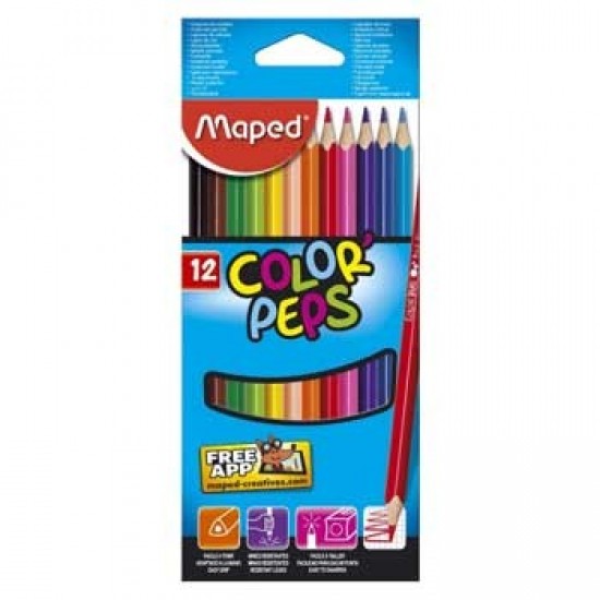 Lapis Cor Maped Peps Long Cx Cartao 12un