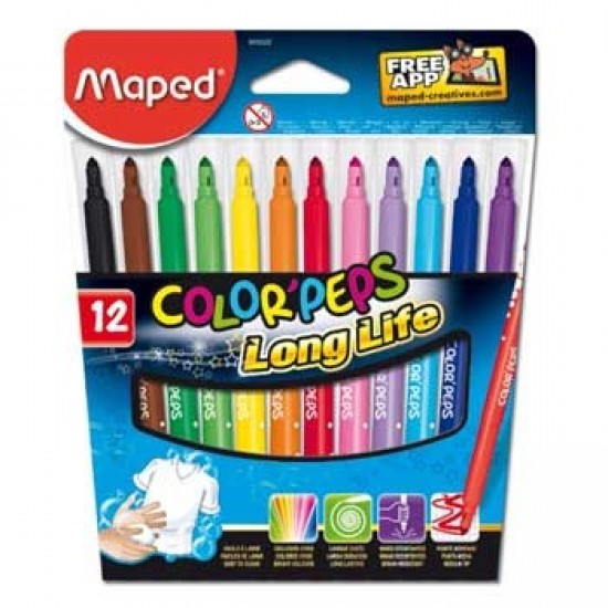 Marcador Feltro Color Peps Maped 12 Cores