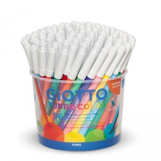 Marcador Feltro Giotto Turbo Color (Copo) 96Unid (8X12 Cores