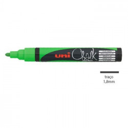 Marcador Resistente Uniball PWE5M ardosia 1,8mm Verde Fluor.