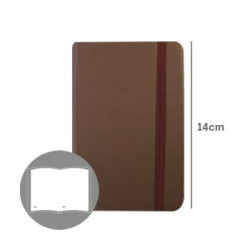 Bloco Notas Liso 14x9cm Semi Pele Castanho 116 Flh (agenda)