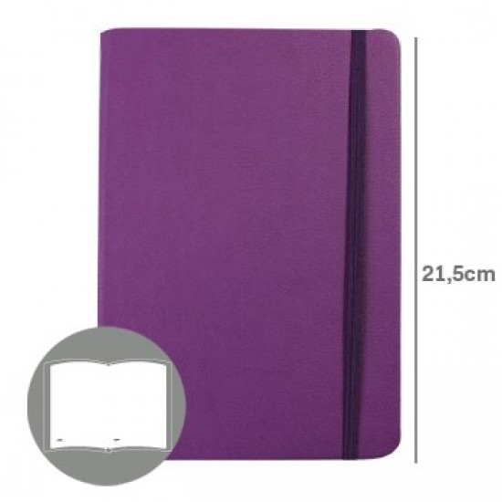 Bloco Notas Liso 21,5x14,5cm Semi Pele Roxo 116 Flh (agenda)