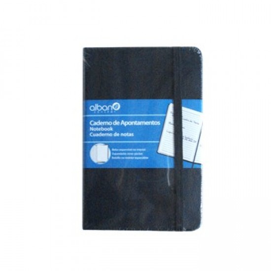 Bloco Notas Pautado 142x96mm 80gr 96 Folhas Preto 1un