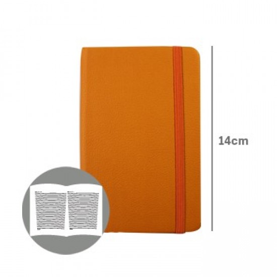 Bloco Notas Pautado 14x9cm Semi Pele Amarelo 116 Flh agenda