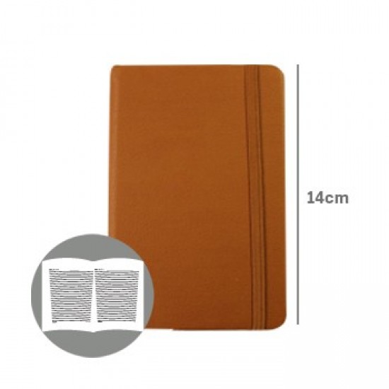 Bloco Notas Pautado 14x9cm Semi Pele Castanho 116 Flh agenda
