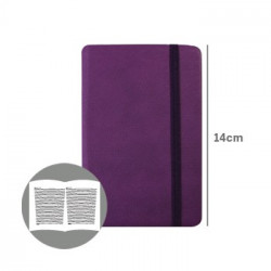 Bloco Notas Pautado 14x9cm Semi Pele Roxo 116 Flh agenda