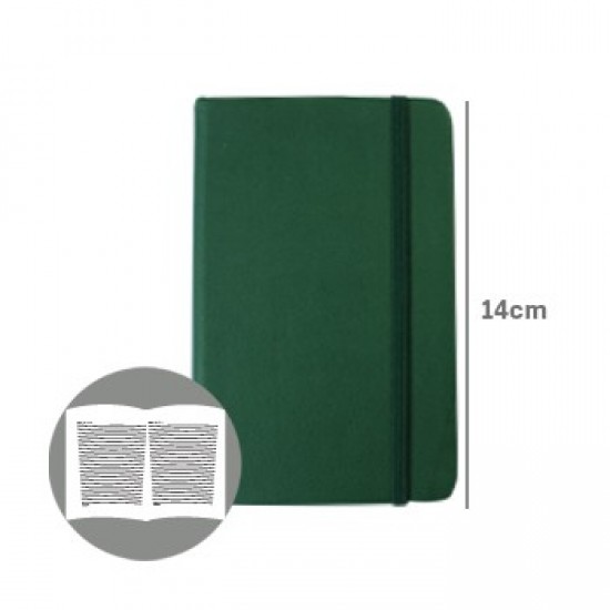 Bloco Notas Pautado 14x9cm Semi Pele Verde Esmeralda 116F