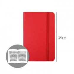 Bloco Notas Pautado 14x9cm Semi Pele Vermelho 116 Flh agenda