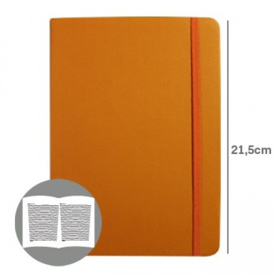 Bloco Notas Pautado 21,5x14,5cm Semi Pele Amarelo 116 Fol