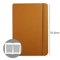 Bloco Notas Pautado 21,5x14,5cm Semi Pele Camel 116 Flh