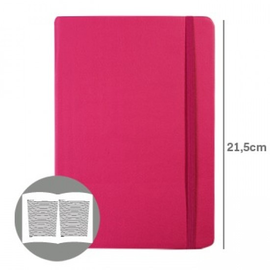 Bloco Notas Pautado 21,5x14,5cm Semi Pele Rosa 116 Flh