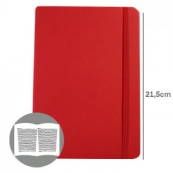 Bloco Notas Pautado 21,5x14,5cm Semi Pele Vermelho 116 Fo