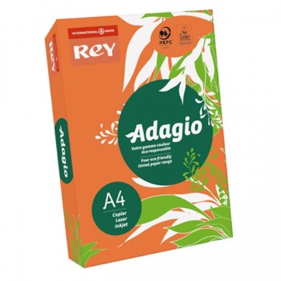 Papel Fotocopia Adagio(cd12)A4 80gr(Laranja Fluresce)1x500Fl