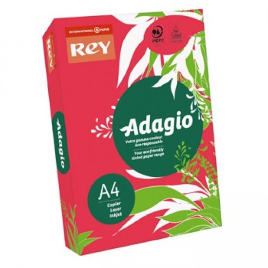 Papel Fotocopia Adagio(cd22) A4 80gr (Vermelho Intenso) 1x50