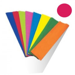 Papel Crepe 50x250cm Rolo Cor Rosa Forte
