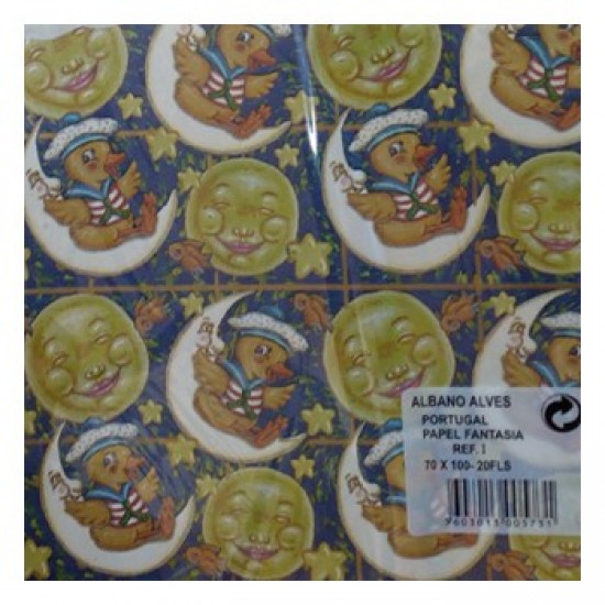 Papel Embrulho Fantasia Infantil 70x100cm 20 Folhas