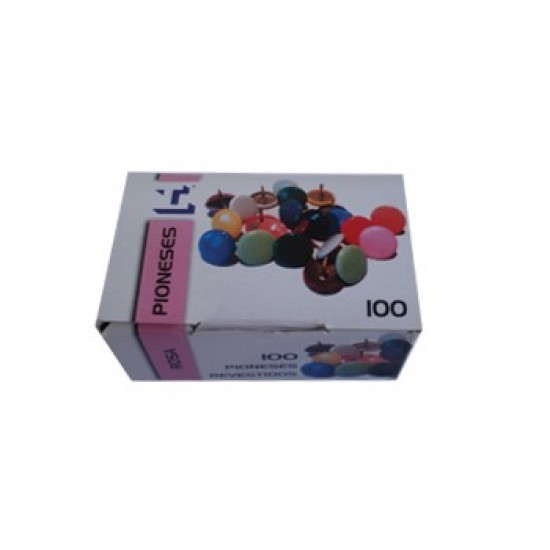 Pioneses Revestidos Rosa 10mm Cx 100un