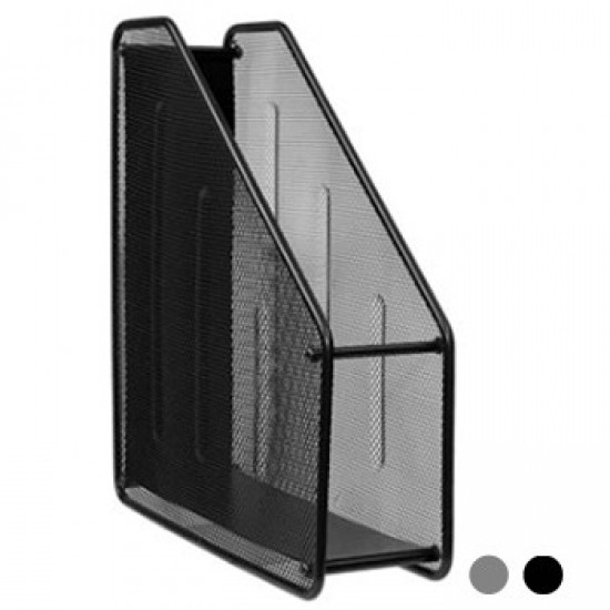 Porta Revistas em rede metalica Prata