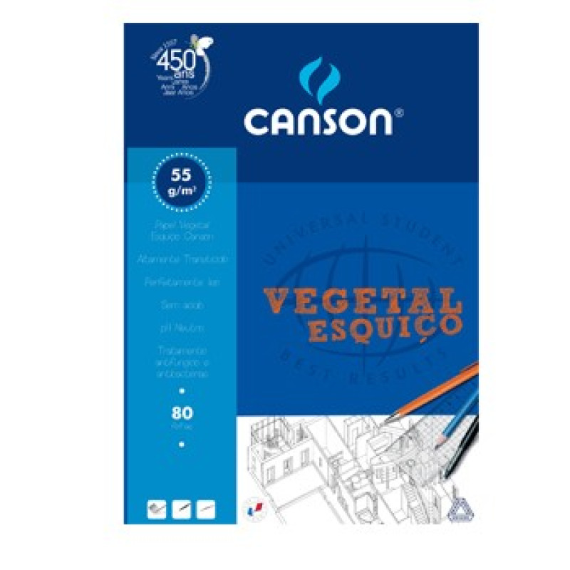 Papel Vegetal (Esquico) Canson A4 55gr 80 Folhas
