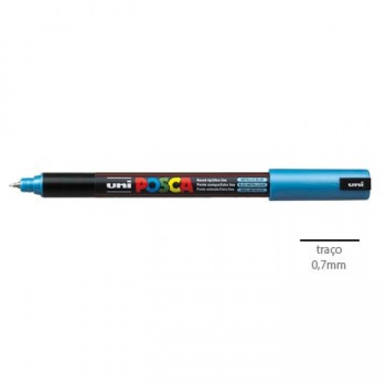 Marcador Uniball Posca PC1MR 0,7mm Azul Metalico-1un