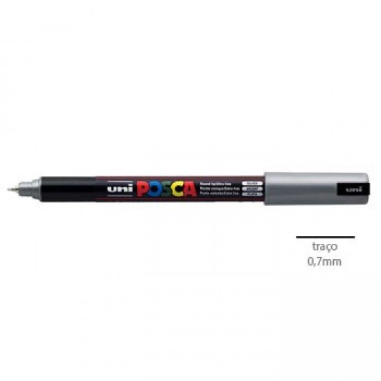 Marcador Uniball Posca PC1MR 0,7mm Prata -1un