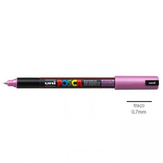 Marcador Uniball Posca PC1MR 0,7mm Rosa Metalico-1un