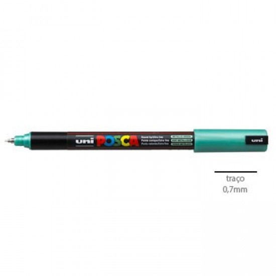 Marcador Uniball Posca PC1MR 0,7mm Verde Metalico-1un