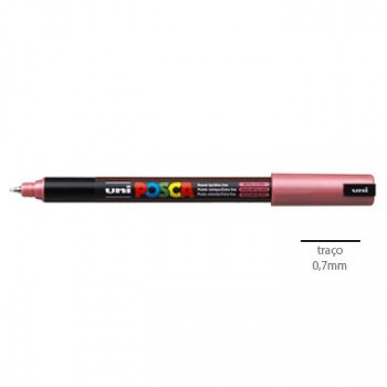 Marcador Uniball Posca PC1MR 0,7mm Vermelho Metalico-1un
