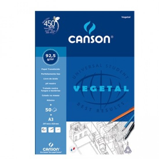 Papel Vegetal Canson A3 90gr 50 Folhas