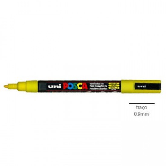 Marcador Uniball Posca PC3M 0,9mm Amarelo -1un