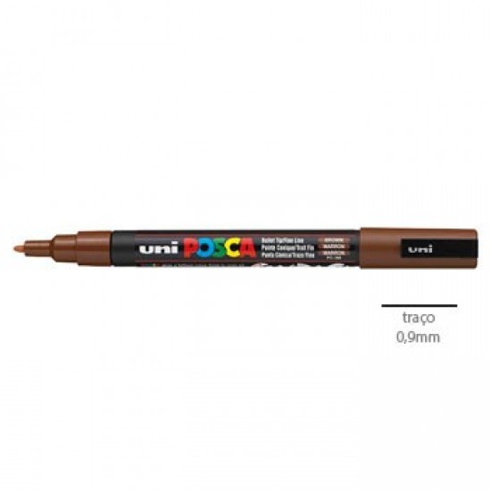 Marcador Uniball Posca PC3M 0,9mm Castanho -1un