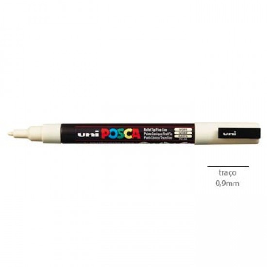 Marcador Uniball Posca PC3M 0,9mm Marfim -1un