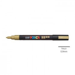 Marcador Uniball Posca PC3M 0,9mm Ouro -1un