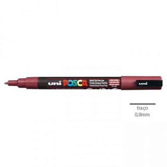 Marcador Uniball Posca PC3M 0,9mm Vinho Tinto -1un